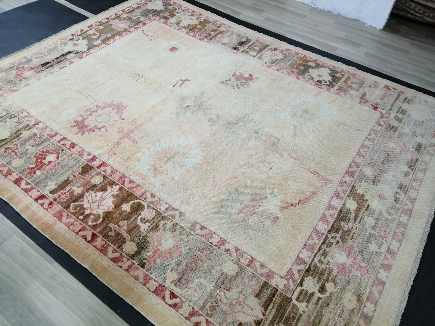 Vintage OUSHAK RUG, 11.6 x 9.3 ft TURKISH Oushak Rug, Vintage Oushak Rug Wool Oushak Rug Hand Made Rugs, Authentic Oushak Rug