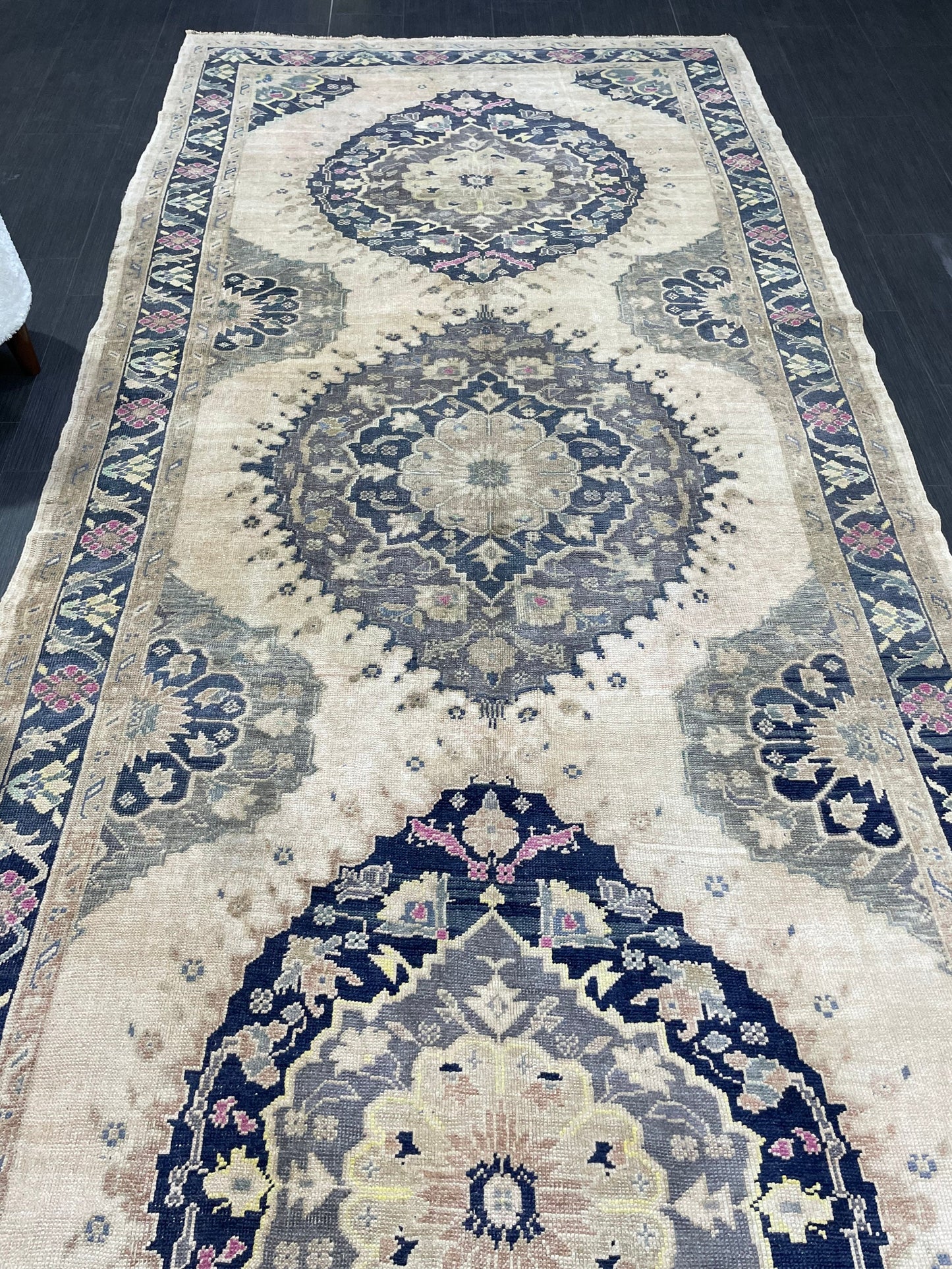 Vintage Oushak 5 x 11 Rug Wool Hand Knotted Rug Handmade Rug Antique Rug Old Rug Authentic Oushak Rug Fun Rug one of a kind rug