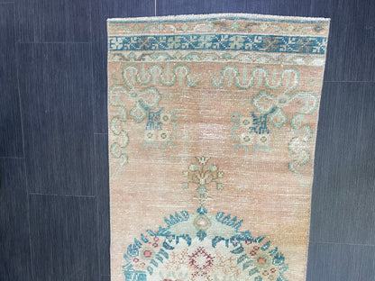 VINTAGE Runner Rug, Turkish Runner 2.2 x 6.9 Rug, Handmade Runner Rug, Hallway Runner Rug,Turkish Rug Runner Wool Runner Rug Wool Oushak Rug