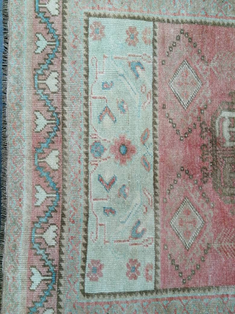TURKISH Rug Vintage Rug 3.9 x 8.2 Vintage Rug Wool Oushak Rug Hand Made Rug 4x8 Oriental Rug Turkish Rug