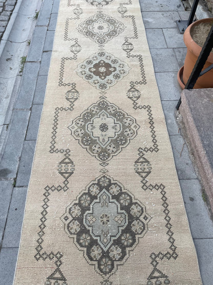 Muted Long Runner Rug 2.7 x 18.6 Long TURKISH Runner Rug Long Vintage Runner Rug Extra Long Runner Rug Staircase Runner Hand Knotted Runner