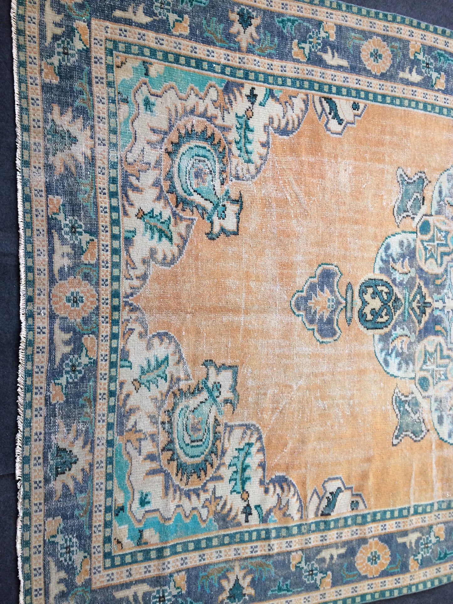 11.4 x 7 Turkish Rug Vintage Rug Oushak Rug Wool Rug