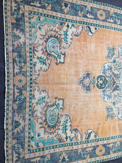 11.4 x 7 Turkish Rug Vintage Rug Oushak Rug Wool Rug