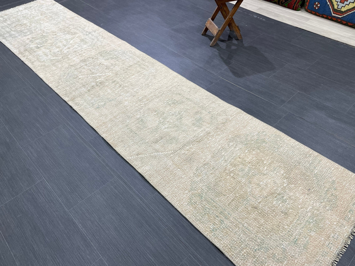 Muted Distressed Runner Rug Muted Turkish 2.3 x 10.6 Runner Rug Vintage Runner Rug Muted Hallway Runner Rug Kitchen Runner Rug Wool Runner