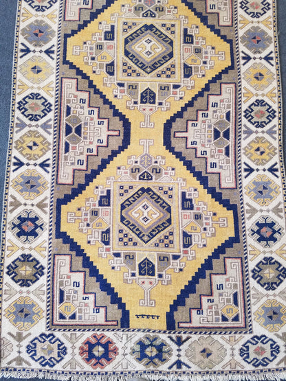 3x12 vintage handmade wool runner, oushak runner, hallway runner rug, kitchen runner