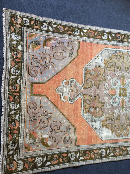 OUSHAK RUG TURKISH Oushak Rug Vintage Oushak Runner Rug Vintage Runner Rug Wool Oushak Rug Hand Made Rugs Vintage Turkish Rug