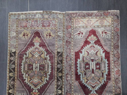 Coordinating Small Rug Turkish Rug Mini Twin Small Area Rug 1.6 x 3 Turkish Oushak Rug Persian Hand Made Rug Matching Oriental Vintage Rug