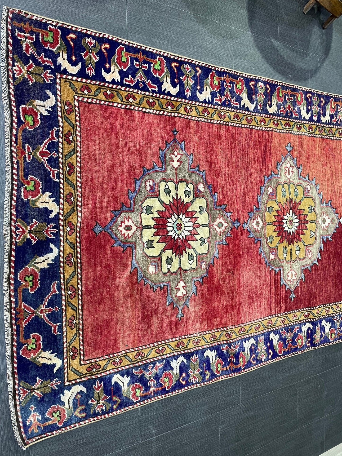 Wool Rug, TURKISH Handmade 4.5 x 9.6 Rug, Vintage Turkish Rugs, Anatolian Oushak Rug, Turkish Oushak Rug, Vintage Oushak Rug, Hand Knotted