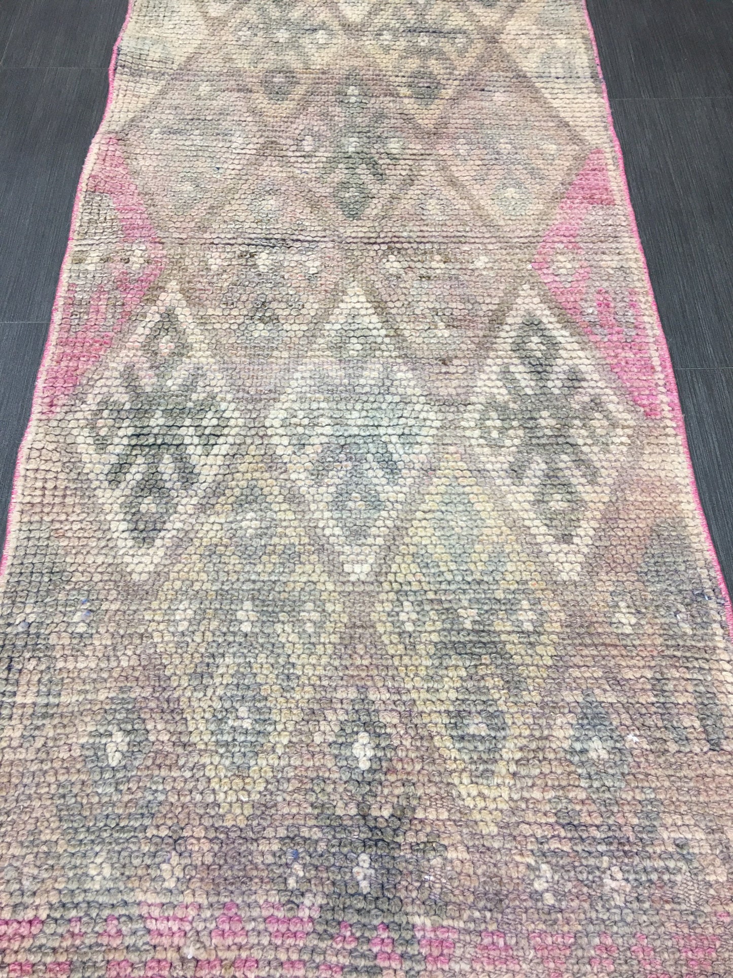 Handmade Runner Rug 2.4 x 8.5 Turkish Runner Rug Vintage Runner Rug Hallway Runner Rug Kitchen Runner Rug Wool Runner Rug Wool Oushak Rug