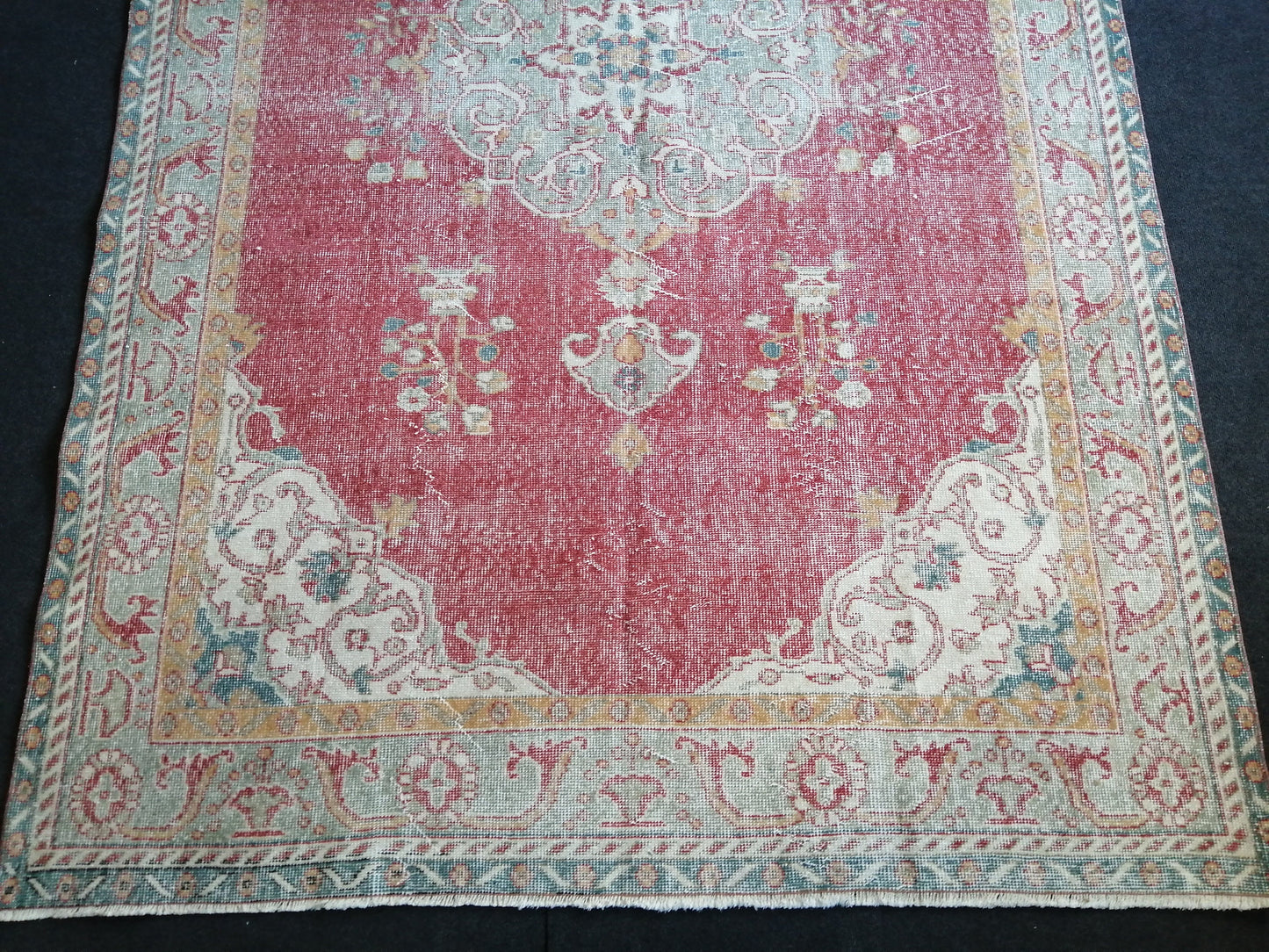 9.7 x 6.3 Vintage Rug TURKISH HAND MADE Rugs 10x6 Vintage Turkish Rug 6x10 Rug Large Turkish Oushak Rug, Vintage Oriental Rug Wholesale Rugs