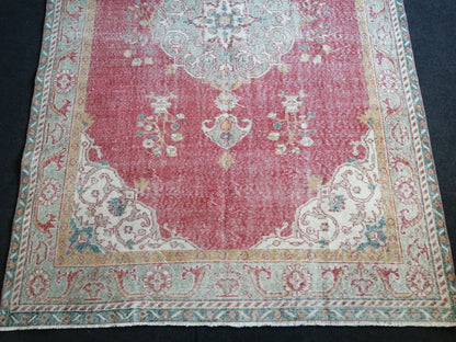 9.7 x 6.3 Vintage Rug TURKISH HAND MADE Rugs 10x6 Vintage Turkish Rug 6x10 Rug Large Turkish Oushak Rug, Vintage Oriental Rug Wholesale Rugs