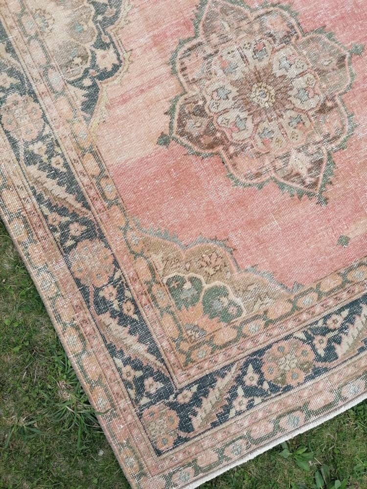 4'6x10'5 hallway wool runner, vintage turkish runner rug, vintage handmade runner rug, kitchen runner, oushak runner