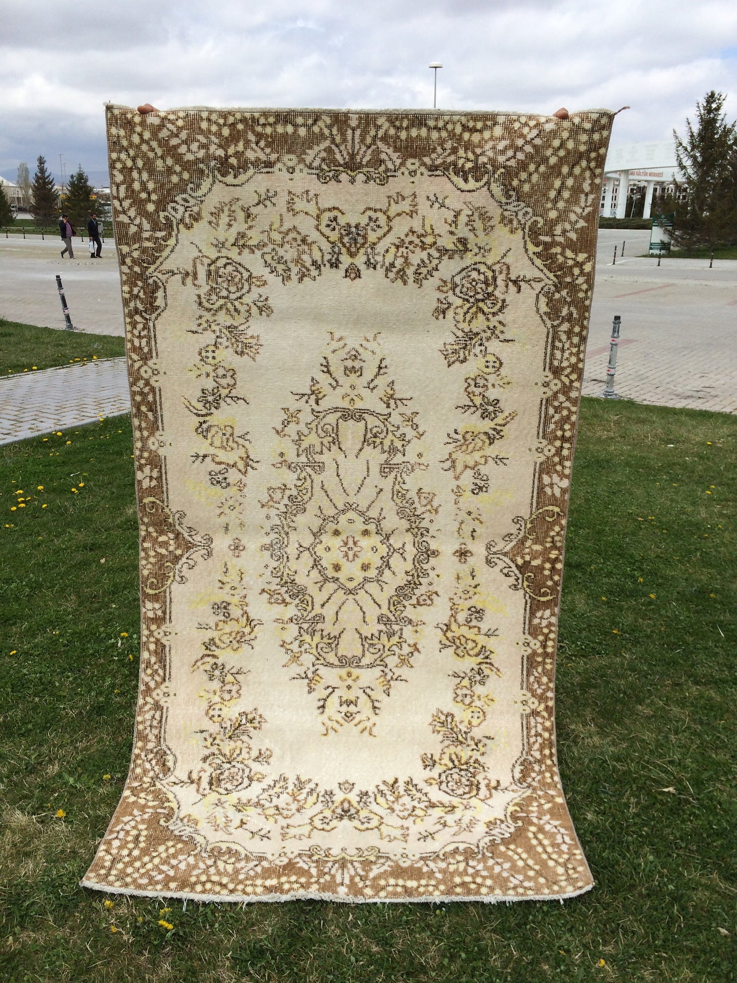 VINTAGE RUGS, TURKISH Rugs, Antique Rug, Oushak antique Rug, Hand woven Rug, Weaving Rug, Muted Rug, Kitchen Rug, Eclectic rug, Wool Rugs