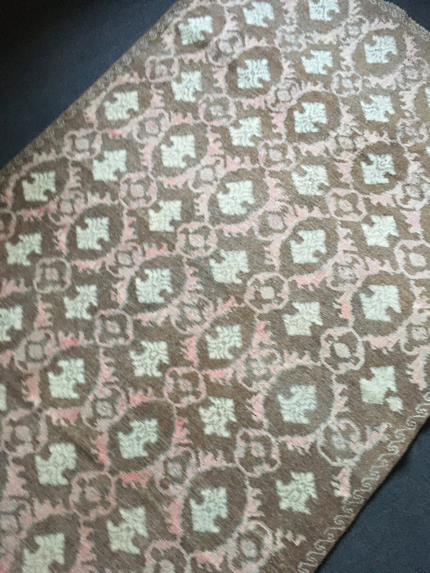 4x7 feet natural brown turkish bedroom rug, vintage pink living room floor rug, oushak handmade wide bathroom rug, laundry area medium rugs