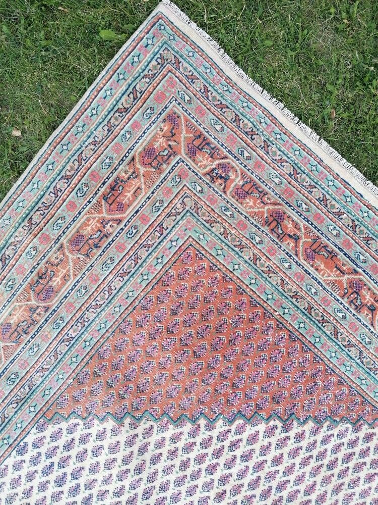 8x8 oushak wool rug, morracon rug, vintage hand made rug, living room rug kitchen rug, vintage bohemian rug