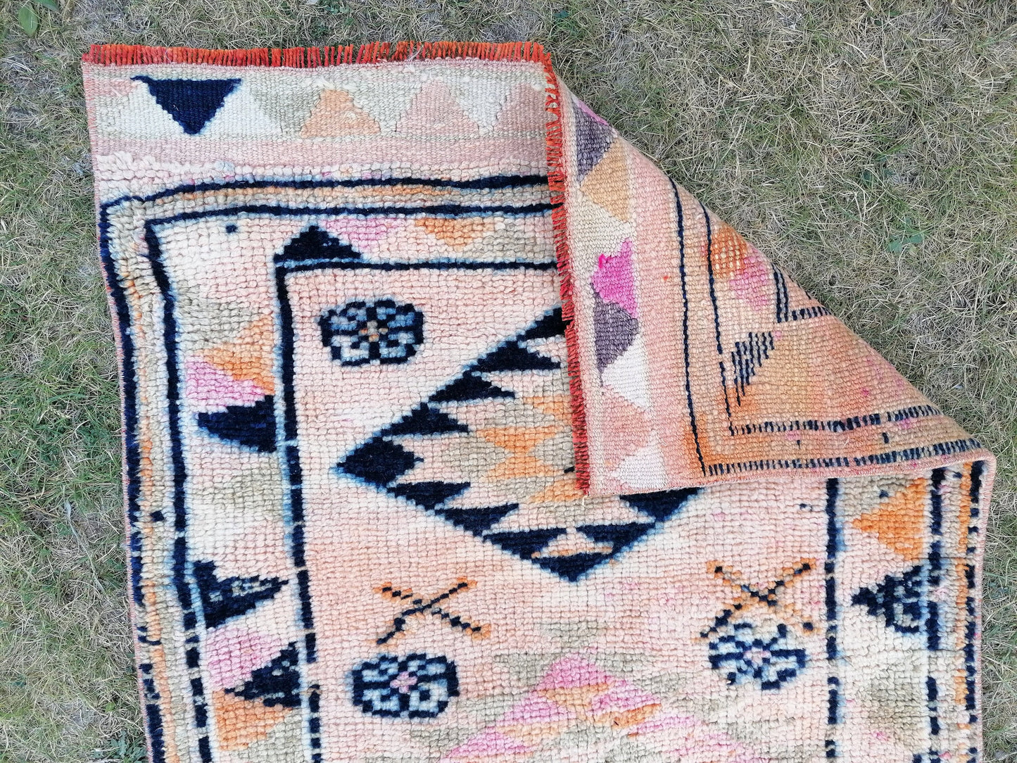 Vintage turkish runner rug, vintage runner rug, 2'9x11'9 hand made wool rug, kitchen rug, hallway runner rug,