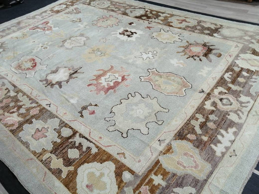 OUSHAK RUG Hand Made 11.3 x 9.2 Oushak Rug Vintage Oushak Rug Vintage Rug Wool Oushak Rug Hand Made Rug Vintage Turkish Rug