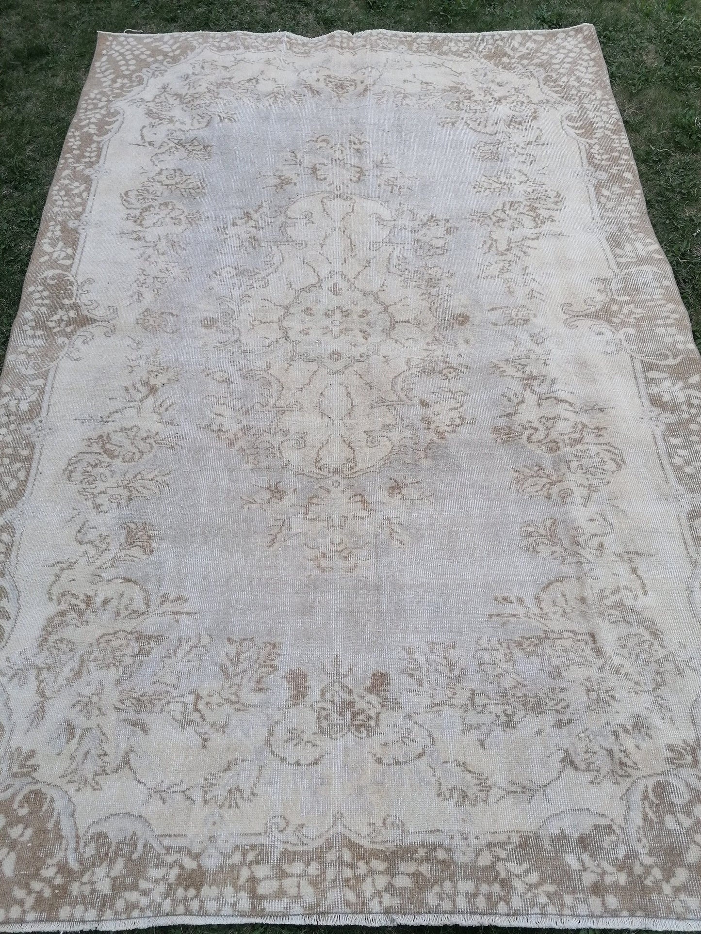 Large turkısh rug ,vıntage rug, pastel vıntage turkısh rug, hand made rug,wool rug 9'8x6'4 feet