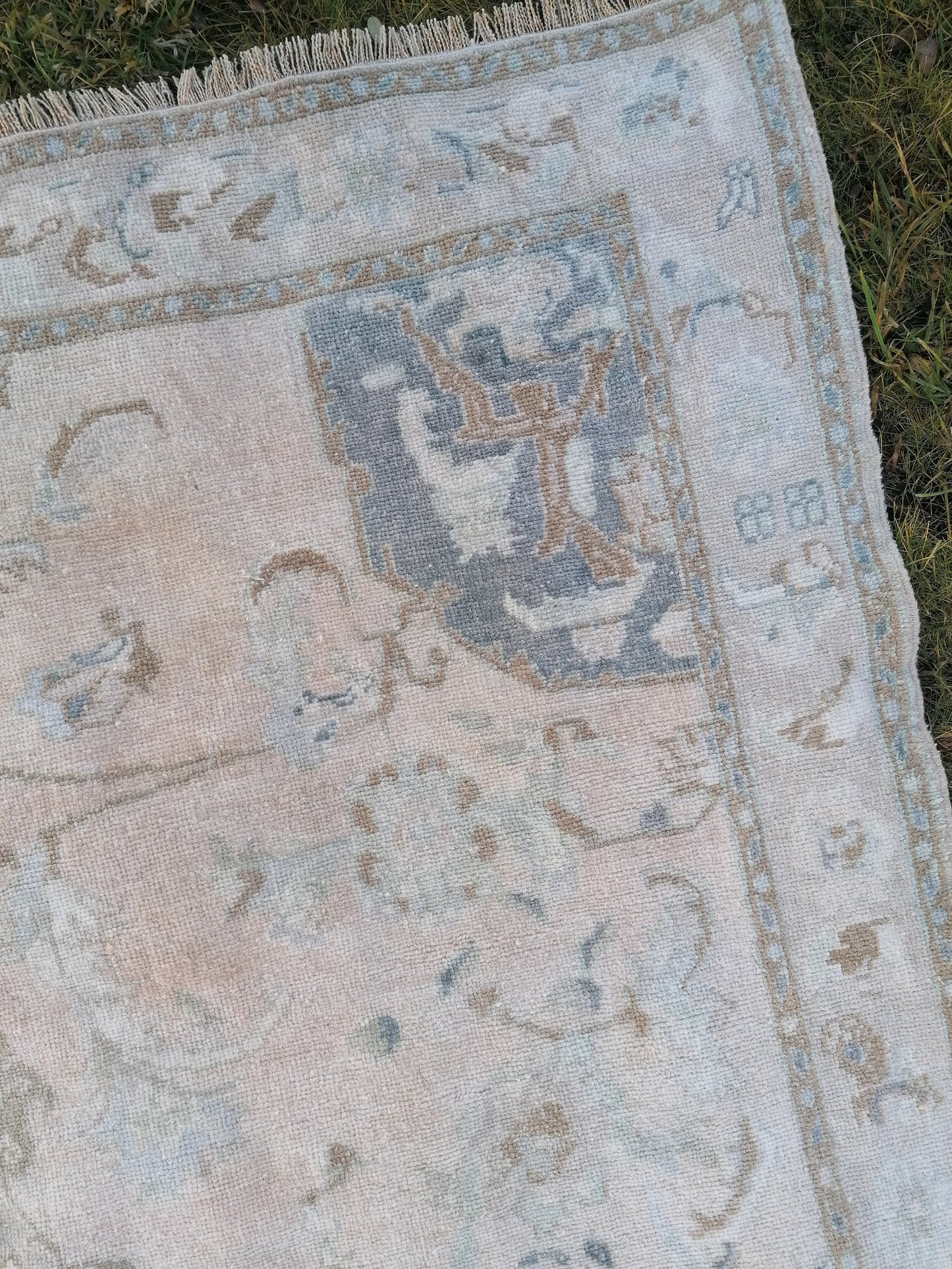 Muted turkish rug 8'2x5'4 pastel turkish rug, vintage turkish rug, oushak vintage rug, vintage anatolian hand made rug