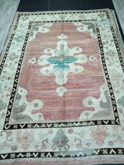 Authentic OUSHAK RUG 12.7 x 9 Oushak Rug Vintage Oushak Rug Vintage Rug Wool Oushak Rug Hand Made Rugs Vintage Turkish Rug