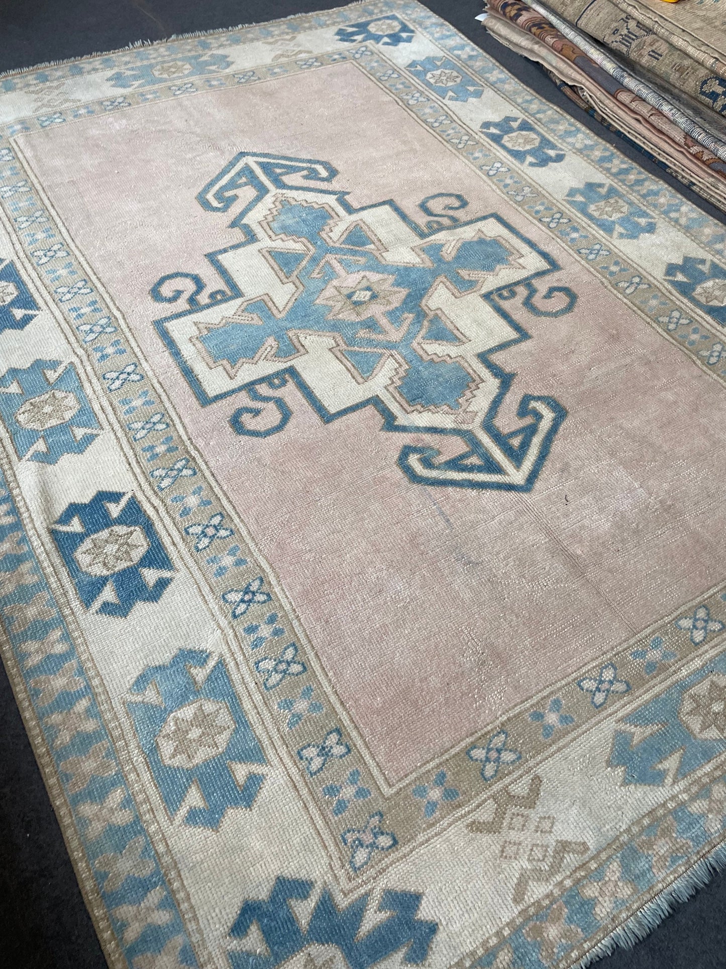 6 x 8 turkish rug -  oushak rug, handmade living room rug