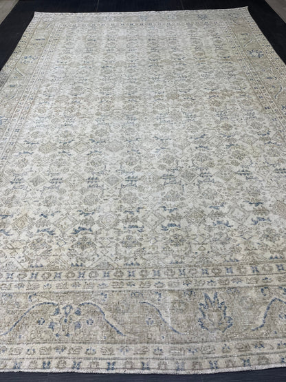 Muted Vintage RUG 6.5 x 10.3 TURKISH Rug Distressed Vintage Turkish Rug Muted Oushak Rug Large Persian Rugs Vintage Oriental Rug 7x10
