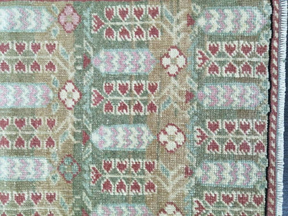 Fabulous Flooring Rugs, Hand Made Rug, 4 x 5.6 Oushak Rug, Pink Rug, Bohemian Rug, Turkish Rug, Farmhouse Rug, Vintage Rug