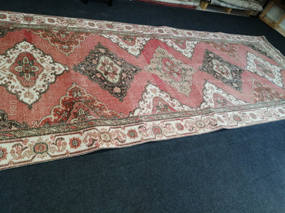 11.9 x 4.8 Oushak Runner Rug Turkish Runner Rug Vintage Runner Rug Hallway Runner Rug Kitchen Runner Rug Wool Runner Rug Wool Oushak Rug