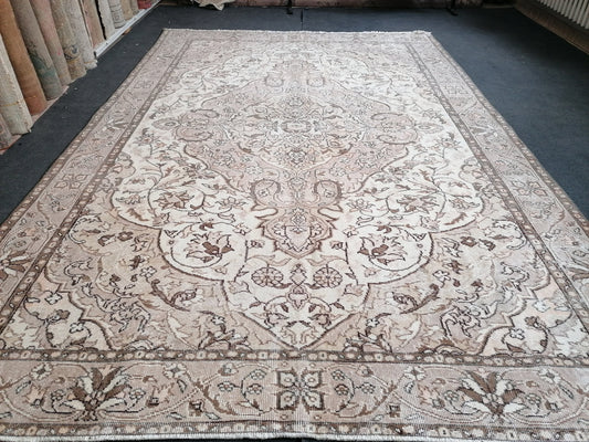 Natural color oushak rug, large vintage rug 10'8x7 vintage oushak rug unique hand made rug kitchen rug bohemian rug traditional turkish deco