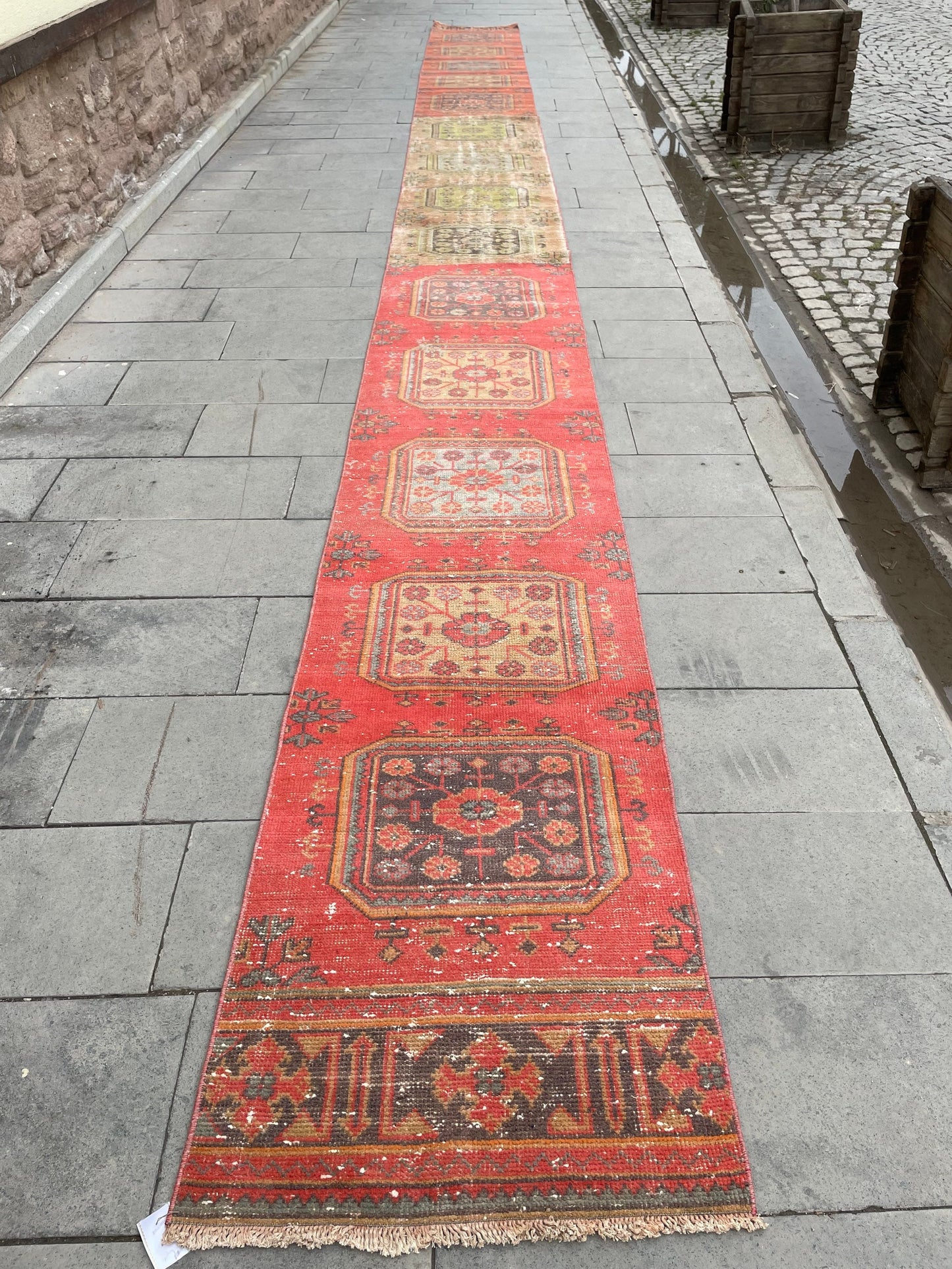 Vintage Staircase Runner Rug 2.3 x 28.4 ft Extra Long TURKISH Runner Rug Vintage Runner Rug Runner Rug  Runner Hand Knotted Runner