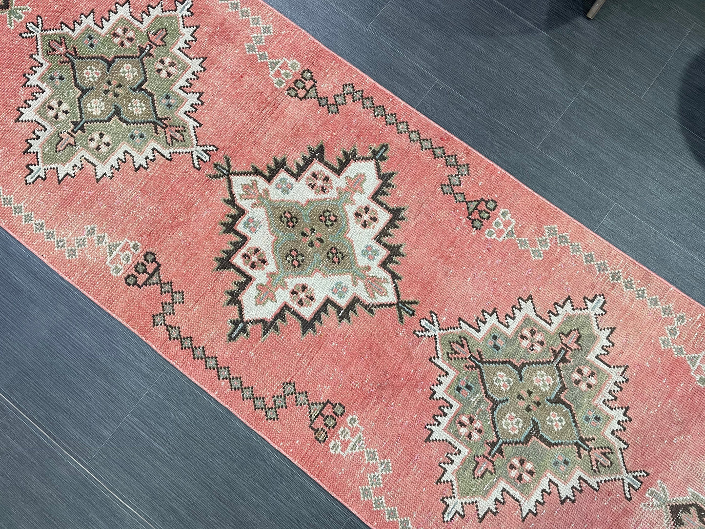 Vintage Runner Rug, Handmade 2.6 x 11 Runner Rug, Hand Knotted Runner Rug, Hallway Runner Rug, Kitchen Runner Rug Wool Runner