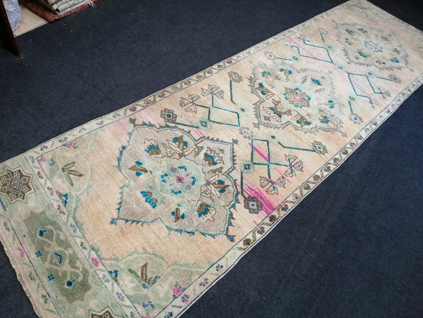 10.8 x 3 Oushak Runner Rug Turkish Runner Rug Vintage Runner Rug Hallway Runner Rug Kitchen Runner Rug Oriental Runner Rug Wool Oushak Rug