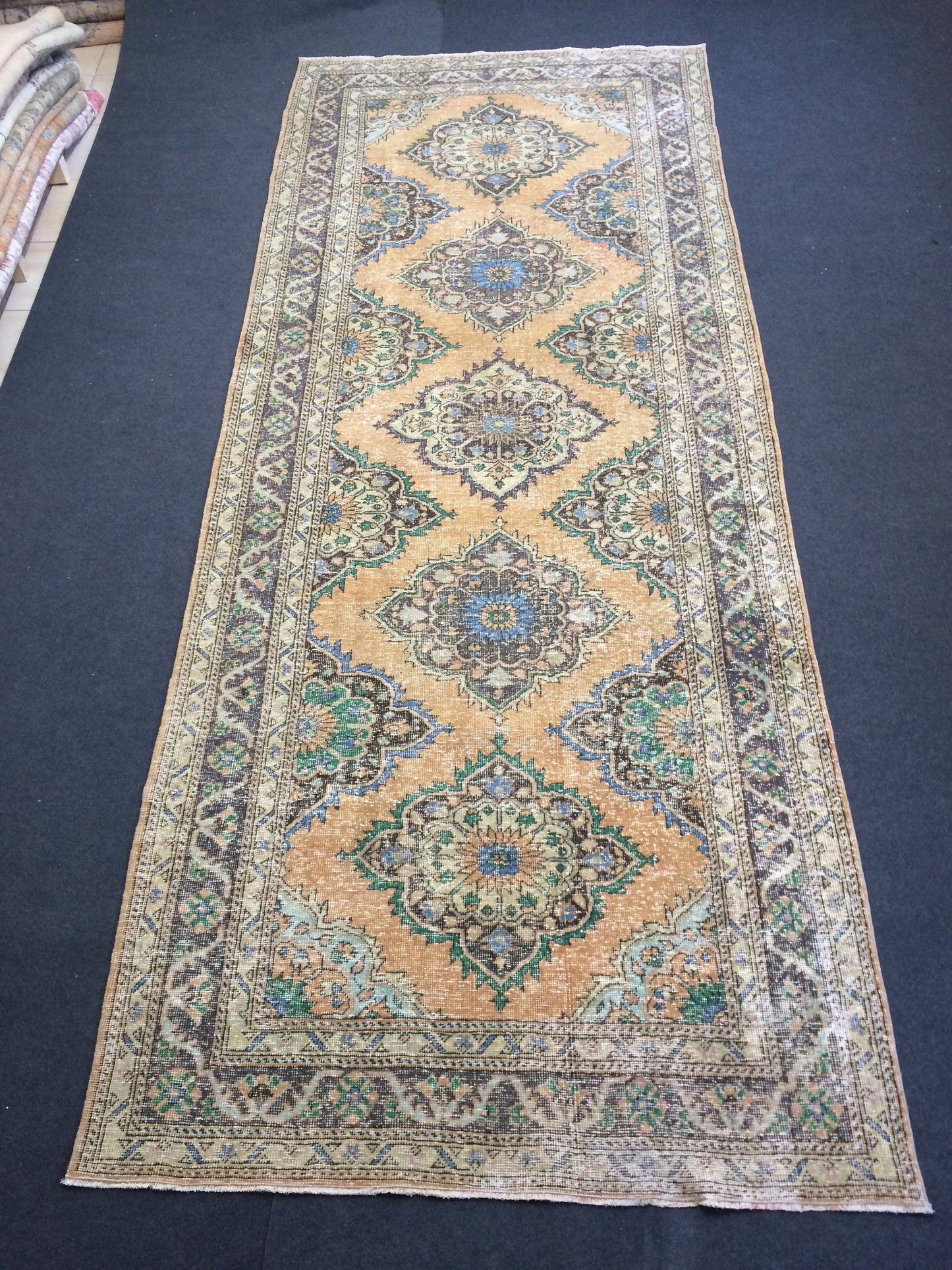 12.3 x 4.8 Large Area Rug Vintage Rug  Oushak Rug Turkish Rug Oriental Runner Carpet Persian Runner Rug 4.8x12.3 Runner
