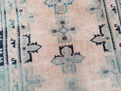 Muted oushak rug 5x8'10large turkish rug,vintage wool rug, hand made rug, living room rug