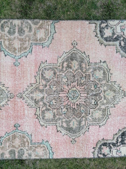 Vintage wool runner 2'10x12'7 hallway oushak runner, distressed turkish handmade runner, kitchen runner rug, entery rug