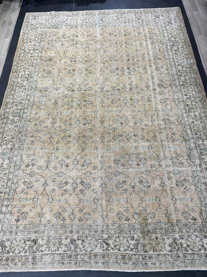 Large Vintage RUG 8.8 x 12.6 TURKISH Oushak Rug Distressed Persian Rug Wool Hand Knotted Rug 9x13 Handmade Rug Vintage ANATOLIA Rug