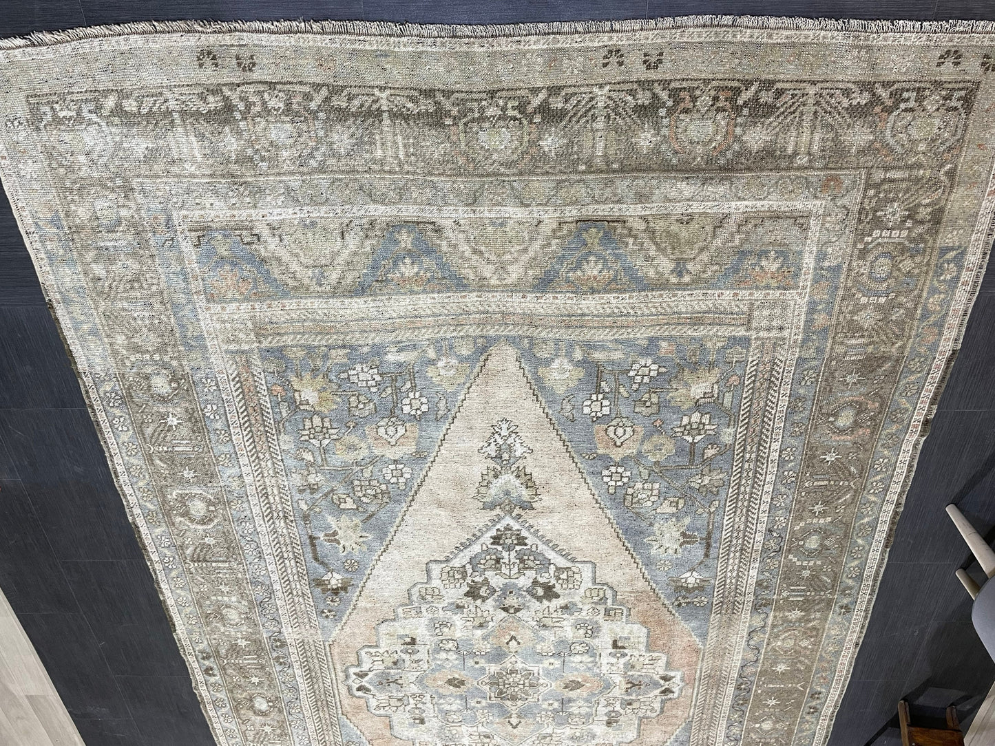 Wool TURKISH Rug, Muted Handmade 6.7 x 12.5 Rug, Hand Knotted Rug, Oushak Rug, Vintage Oriental Rug, Muted Persian Rug, Anatolian Rug