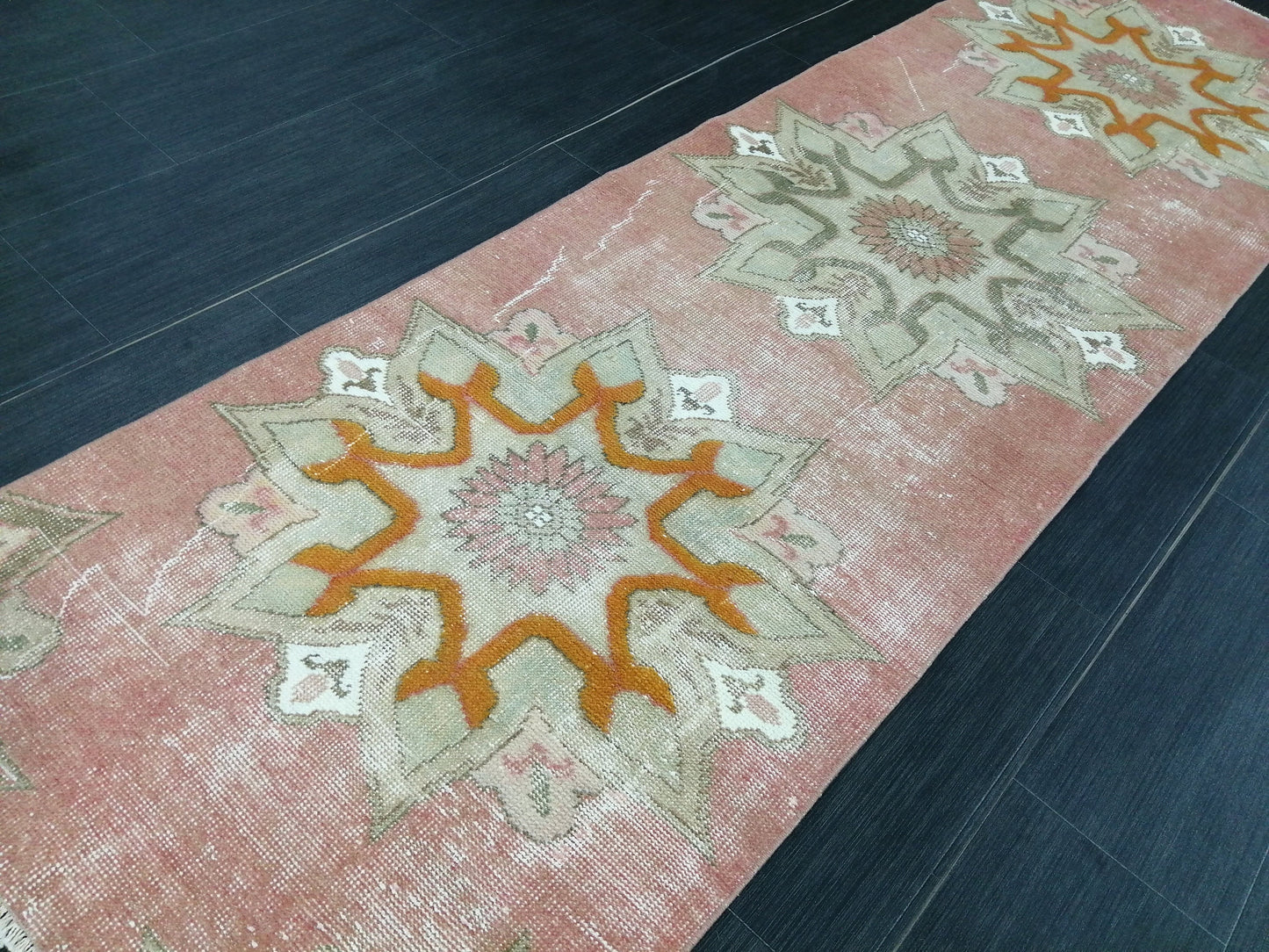 Vintage Oushak Runner Rug 8.2 x 2.3 Vintage Runner Rug Hallway Runner Rug Kitchen Runner Rug Wool Runner Rug Wool Oushak Rug