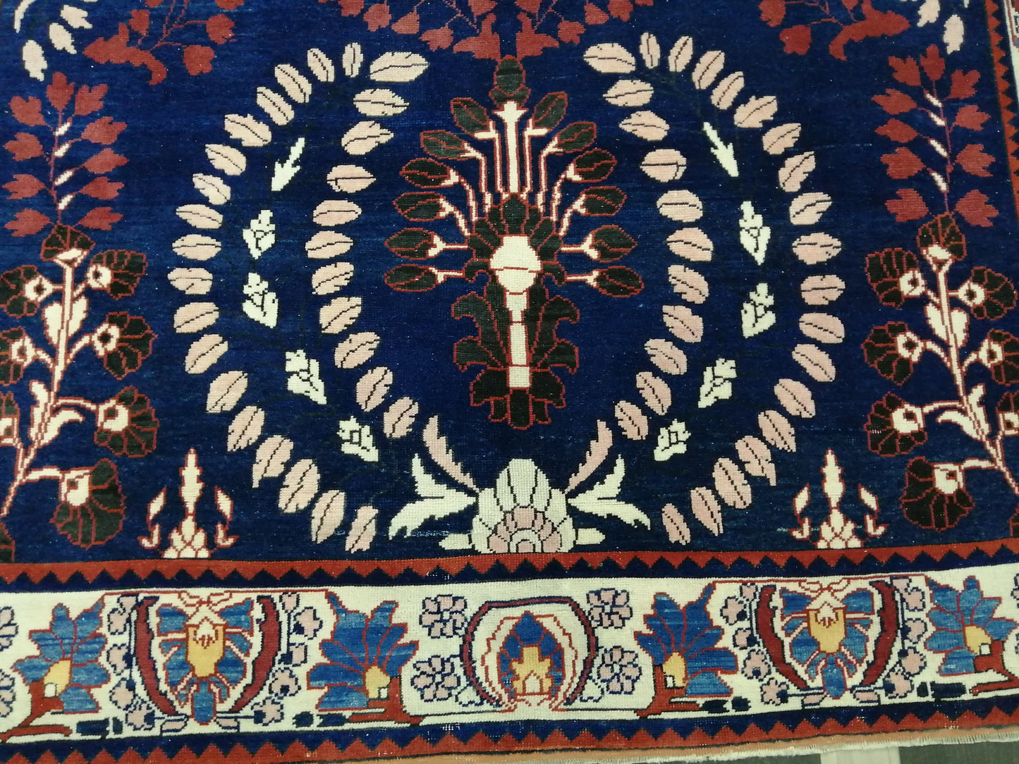 Oriental RUG 6.9 x 10.8 Oushak Rug  Blue Persian Rug Navy Vintage Rug Fine Oushak Rugs Antique Turkish Rug Muted Turkish room Rug 7x11 rug