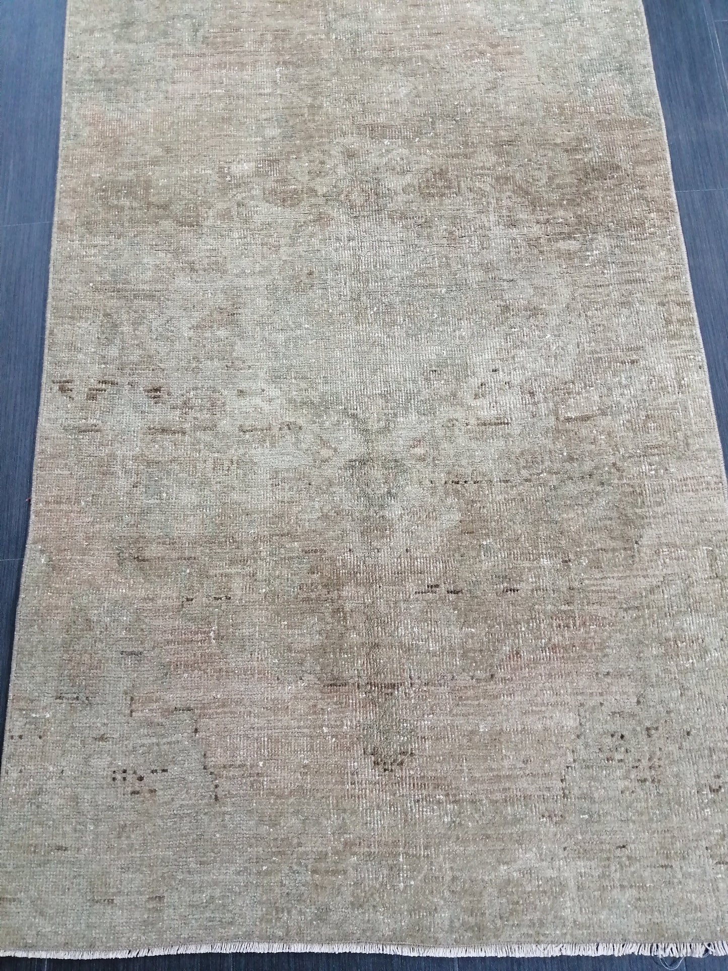 Muted Oushak Runner 13 x 2.9 Turkish Runner Rug Muted Vintage Runner Rug Hallway Runner Rug Kitchen Runner  Wool Runner Rug Wool Oushak Rug