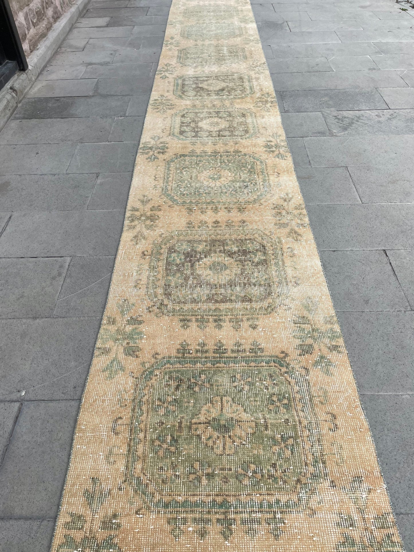 Muted Extra Long Turkish Runner Vintage 2.6 x 21.2 Stairs Runner Rug Vintage Runner XL Oriental Runner Staircase Handmade Runner