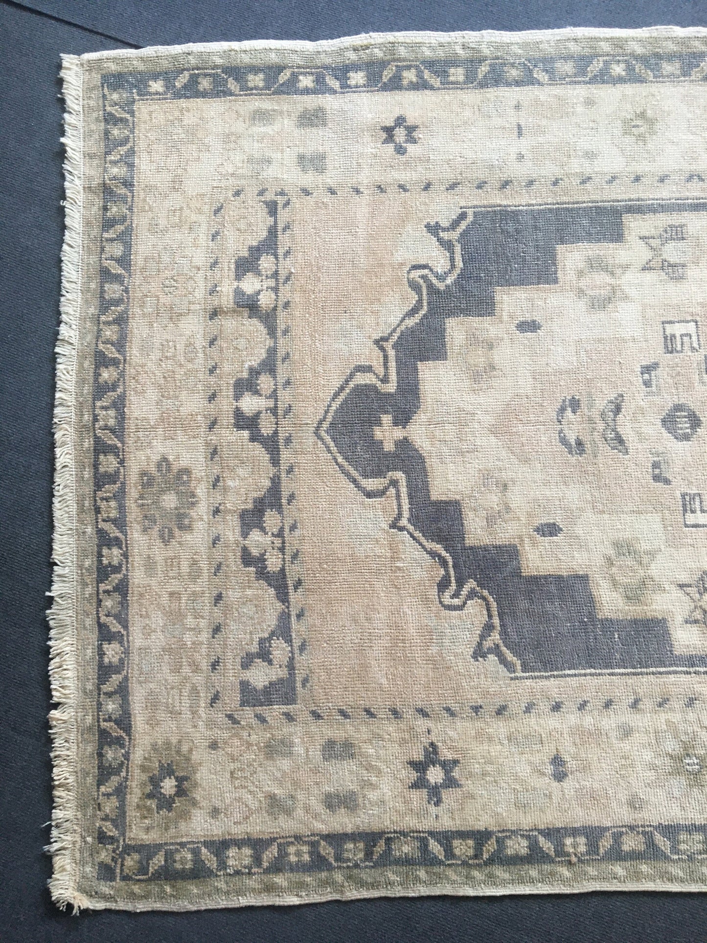 4x6 feet faded color blue turkish living room floor large rug, handmade beige bedroom area wool rug, kitchen wide rug,lounge big size carpet