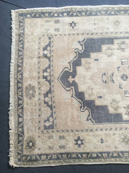 4x6 feet faded color blue turkish living room floor large rug, handmade beige bedroom area wool rug, kitchen wide rug,lounge big size carpet
