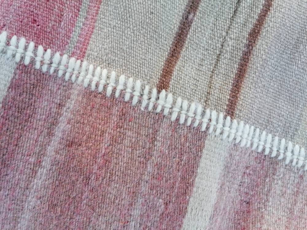 6.5 x 8.5 Flatwoven kilim rug  stripe handmade rugs vintage turkish rugs oushak rug, wool rug