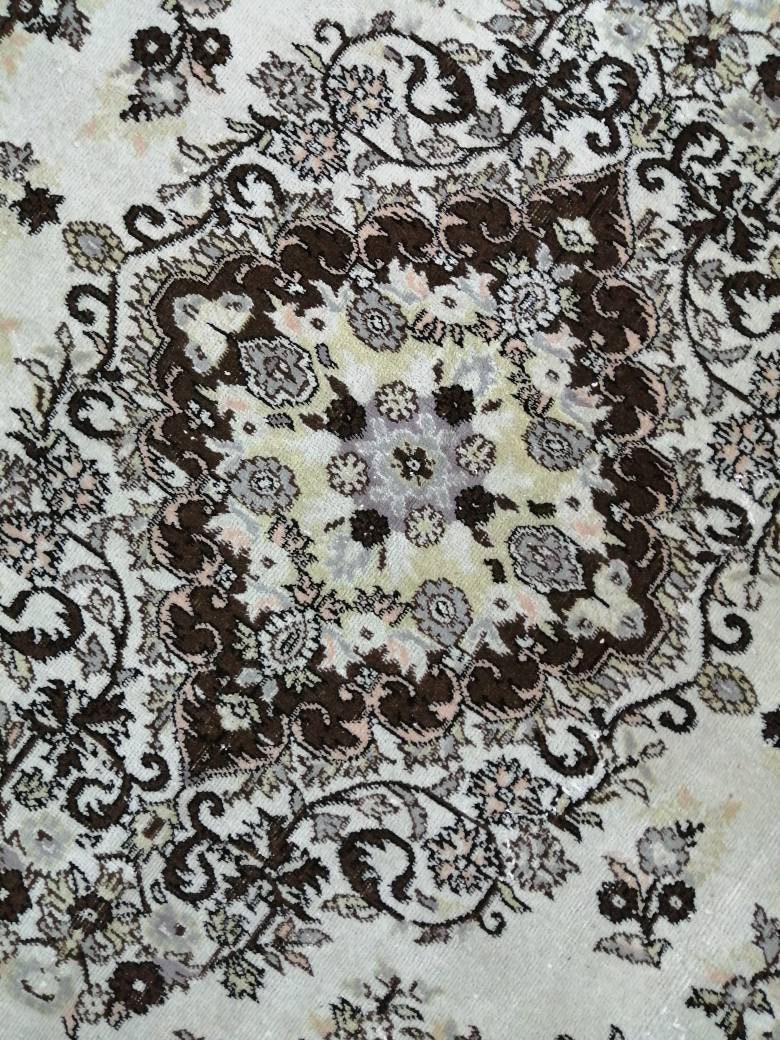 Vintage Oriental RUG TURKISH Rug Muted Vintage 7 x 10.4 Persian Rug Vintage Wool Neutral Oushak Rug Hand Made Rugs Vintage 7x10 Turkish Rug