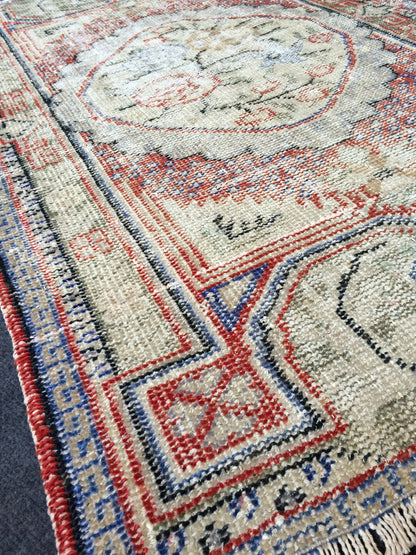 4.9 x 2.10 Turkish Rug Vintage Rug Oushak Rug Distressed Rug