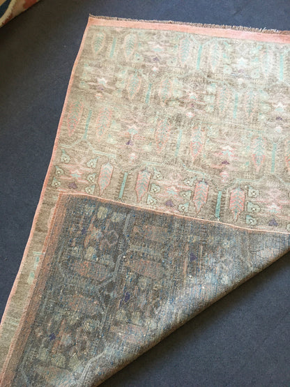 3.5x6 feet handmade vintage rug, turkish large bedroom rug, living room wool muted rug, wide kitchen area rug, oushak large bathroom rugs