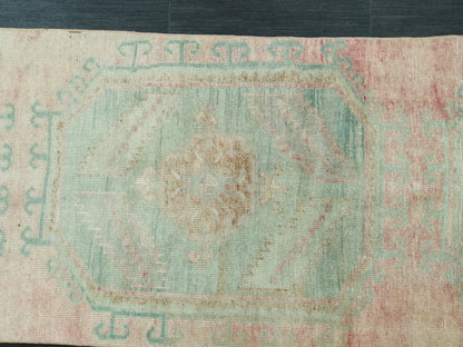 Vintage Runner Rug, 10.9 x 2.4 Turkish Runner, Oushak runner, Rustic Rug, Vintage Turkish Rug, Turkish Rug Runner, Farmhouse Rug,Vintage Rug