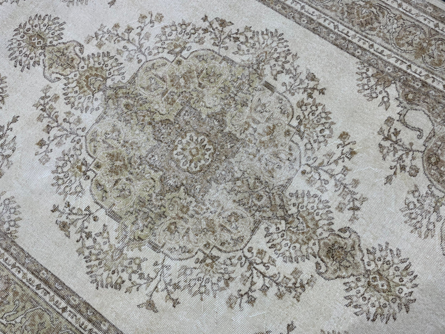 Vintage RUG 7.2 x 10 Antique Rug Vintage Wool  Oriental Rug Handmade Rug Hand Knotted  Rug NATURAL Wool Rug Turkish Rug