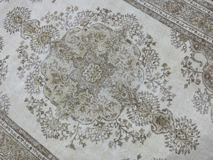 Vintage RUG 7.2 x 10 Antique Rug Vintage Wool  Oriental Rug Handmade Rug Hand Knotted  Rug NATURAL Wool Rug Turkish Rug